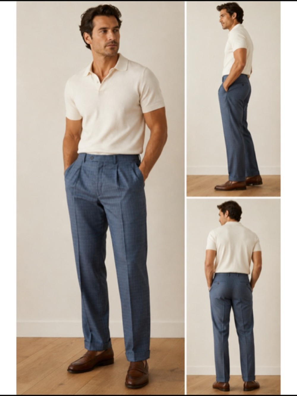 Ralph Ralph‎ Lauren Blue Plaid Dress Pants Trousers 38x32